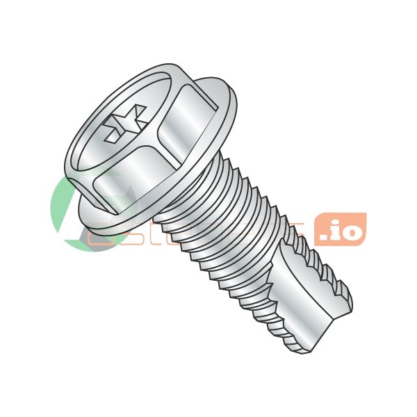 Newport Fasteners Thread Cutting Screw, #8-32 x 1/2 in, Zinc Plated Steel Hex Head Phillips Drive, 10000 PK 402253 - main